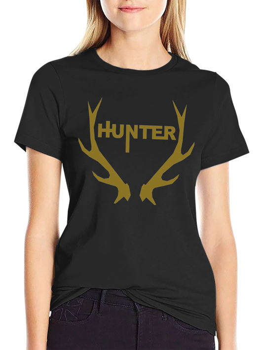 Hunter Antler Graphic Black T-Shirt