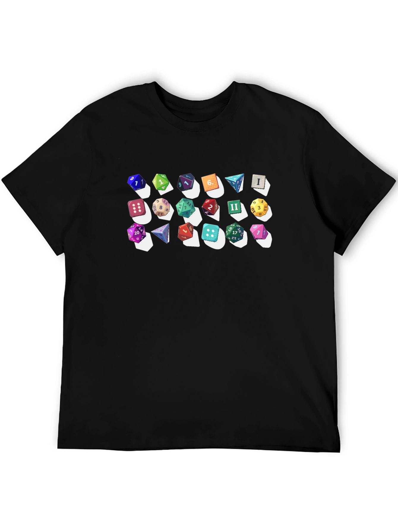 Dice Collection Graphic Print Black T-Shirt