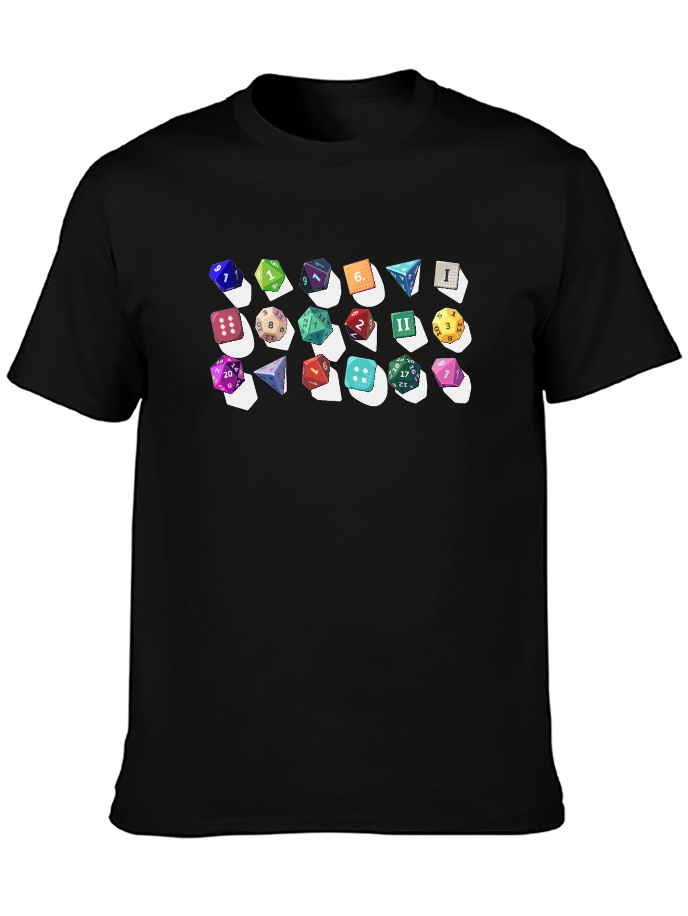 Dice Collection Graphic Print Black T-Shirt