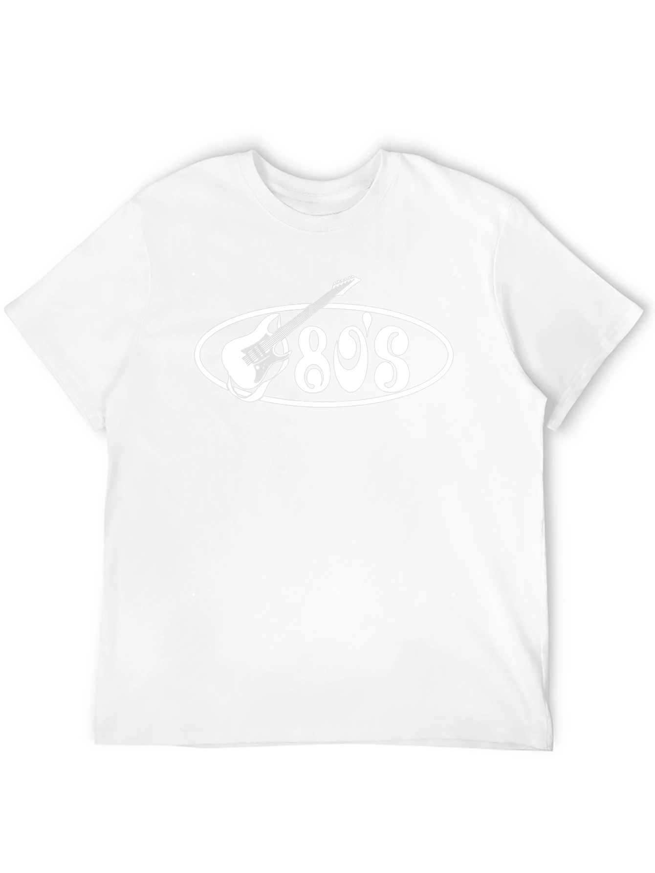 Retro 80s Guitar T-Shirt - Black
