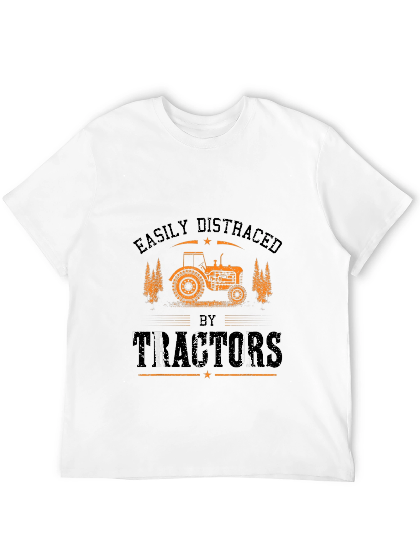 Easily Distracted by Tractors Black Graphic Tee