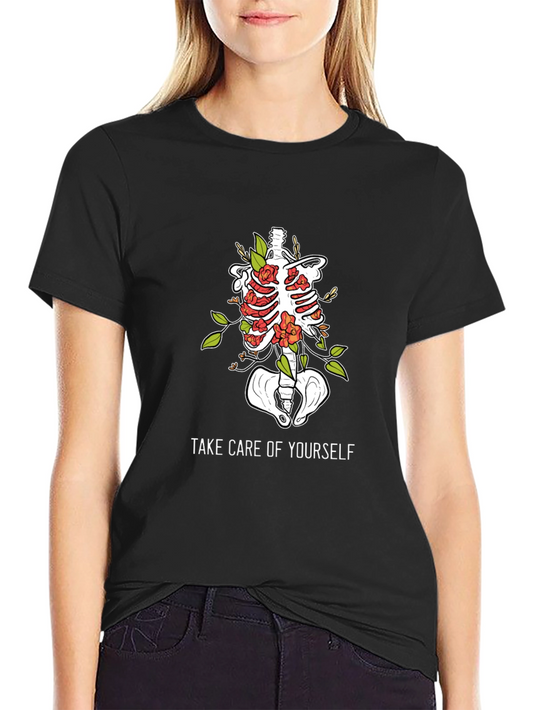 Anatomical Floral Ribcage T-Shirt