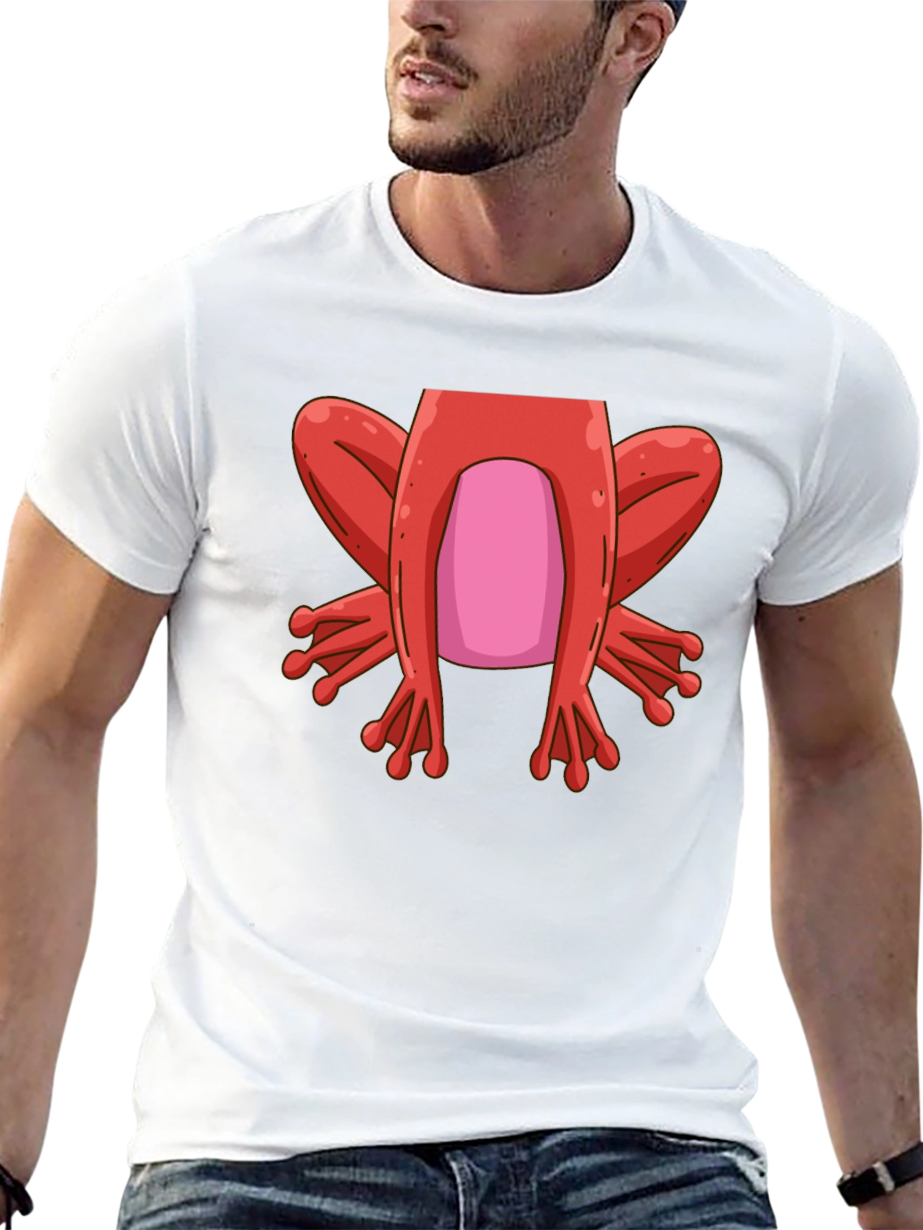 Funny Frog Design Black T-Shirt