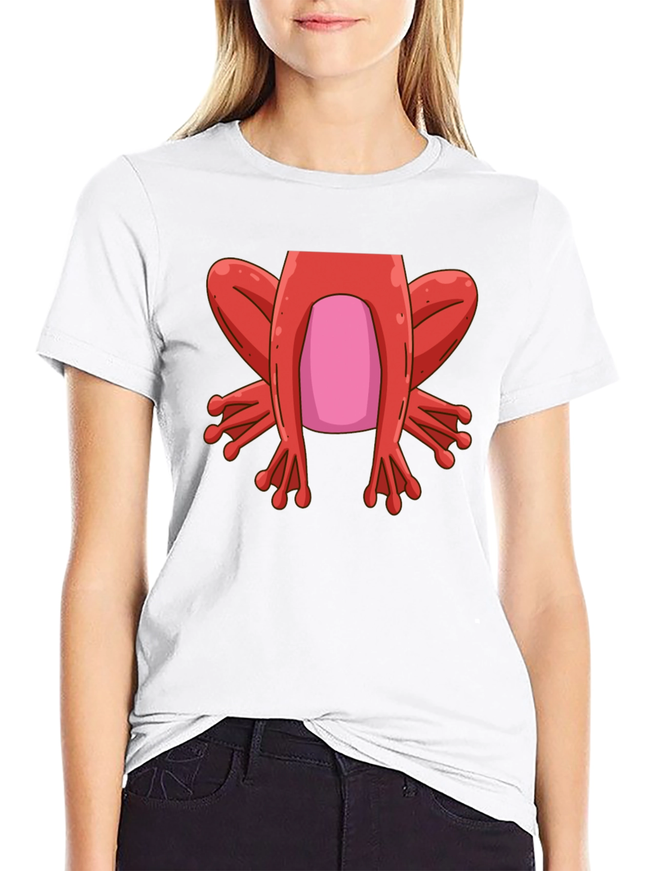 Funny Frog Design Black T-Shirt