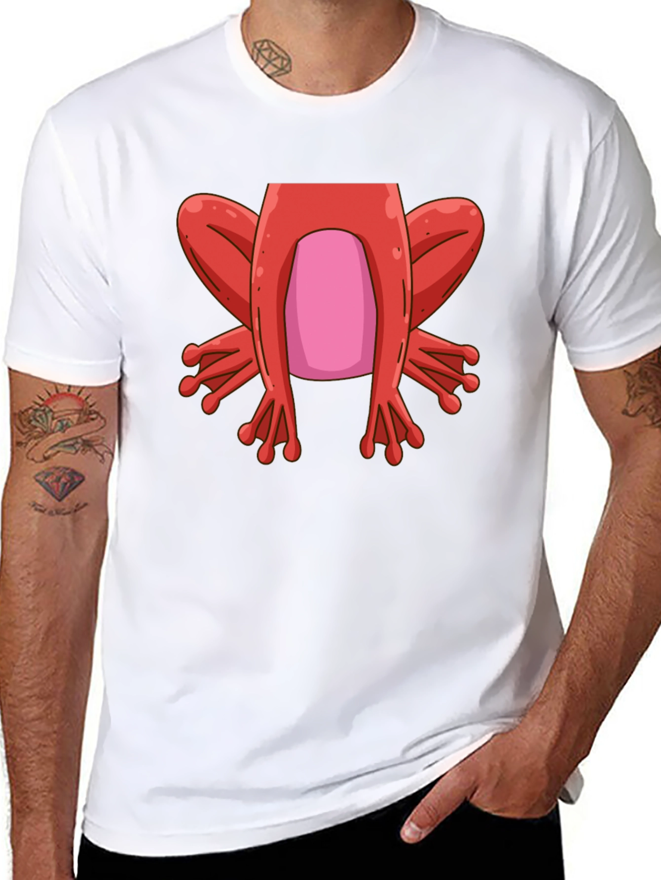 Funny Frog Design Black T-Shirt