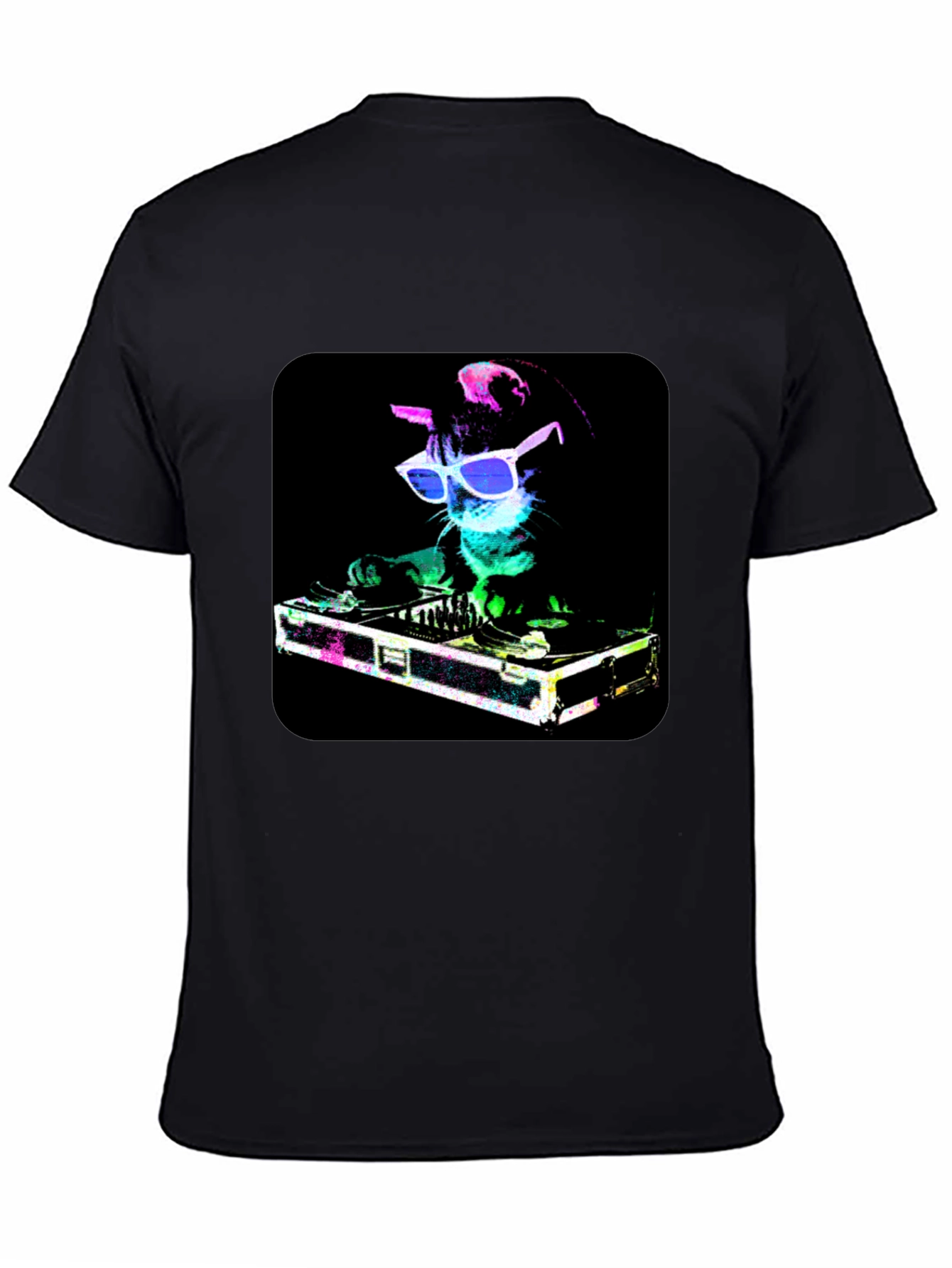 DJ Cat Graphic Tee - Cool Party Shirt