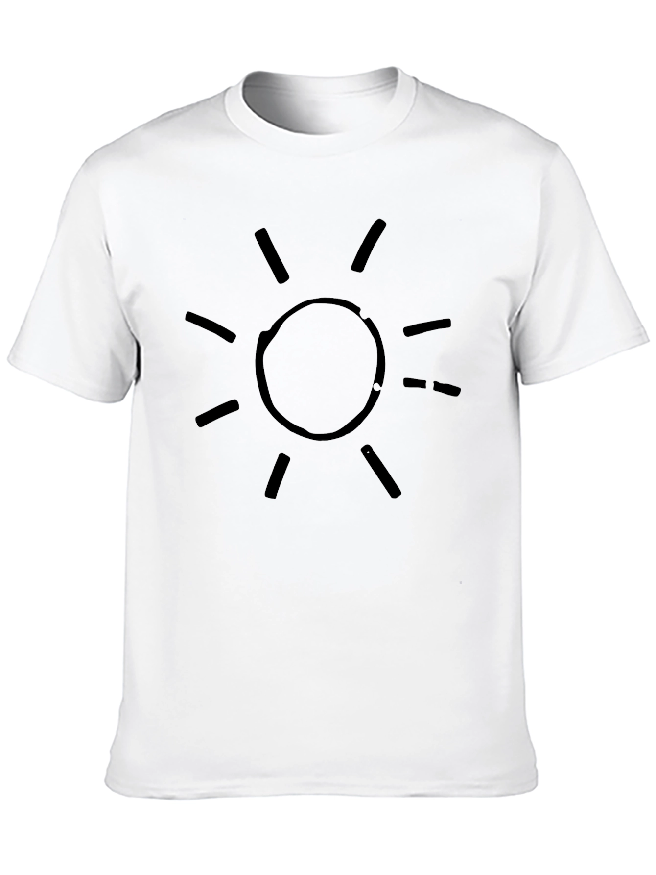 Black T-Shirt with Sun Graphic