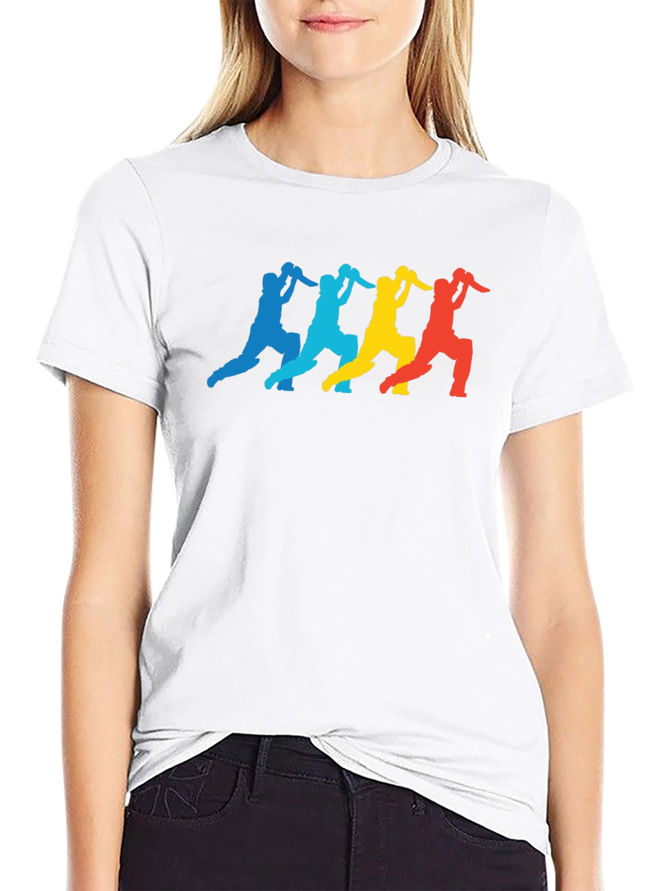 Retro Cricket Player Graphic T-Shirt