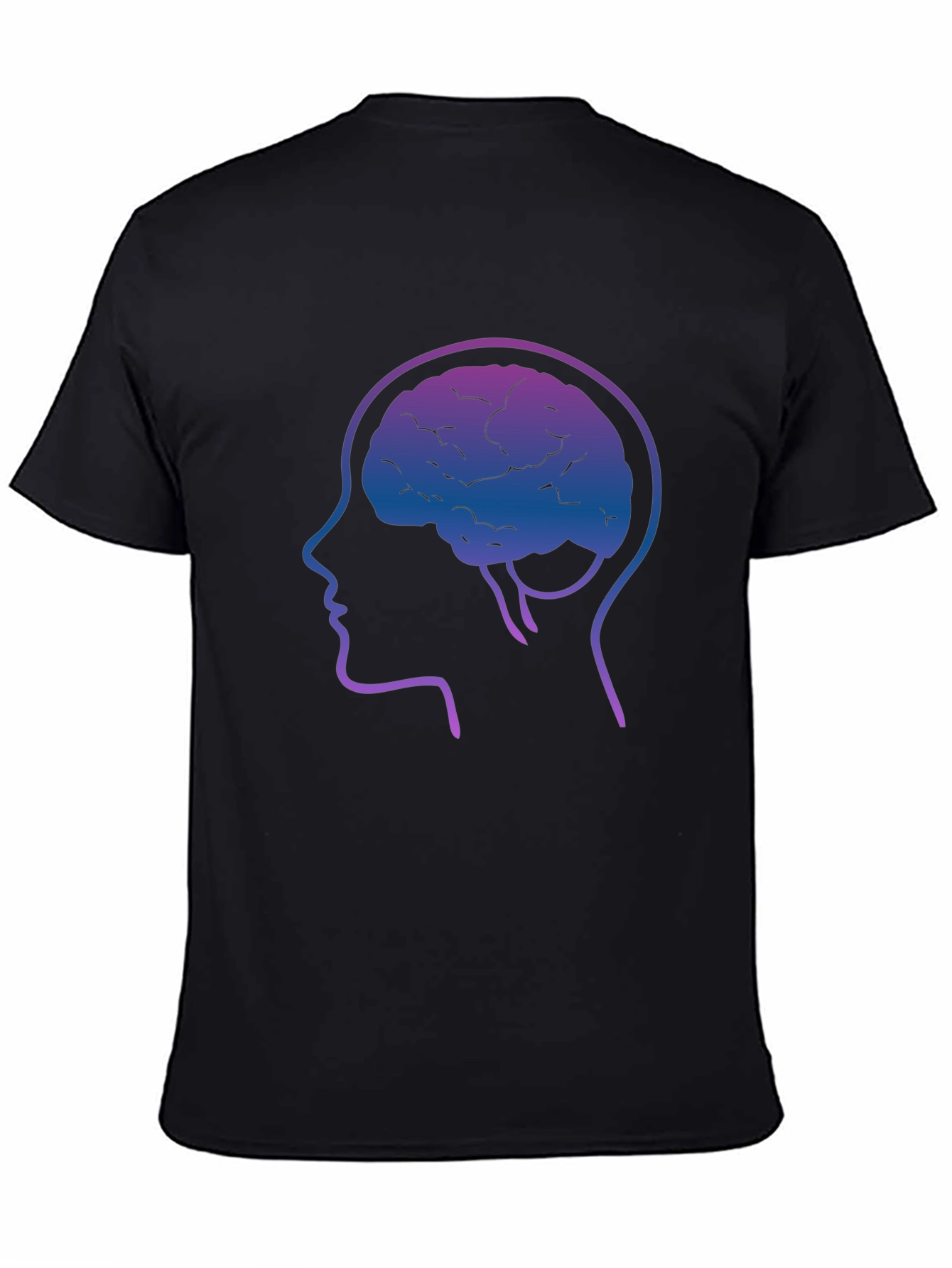 Brain Silhouette Graphic Tee - Black