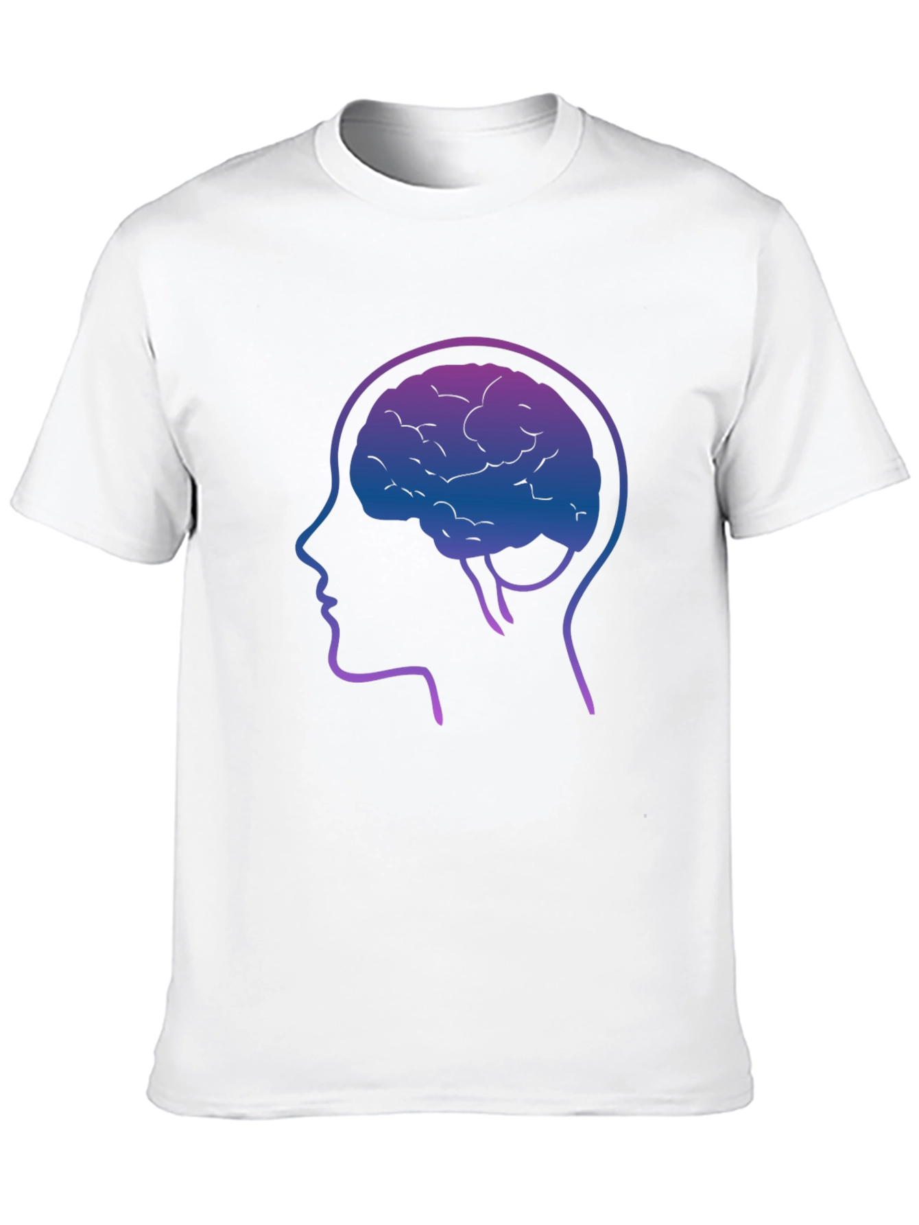 Brain Silhouette Graphic Tee - Black