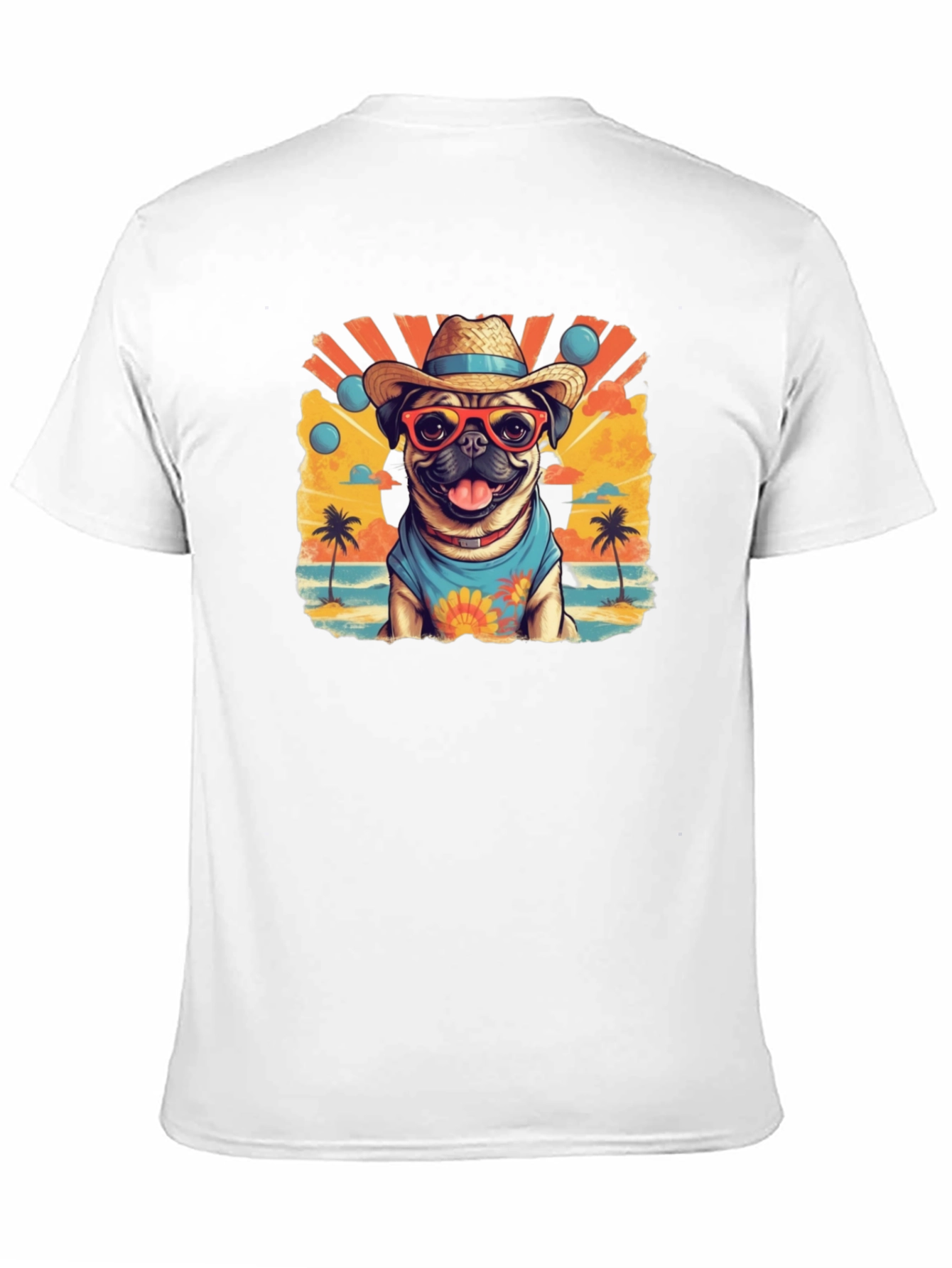 Pug in Paradise Black T-Shirt