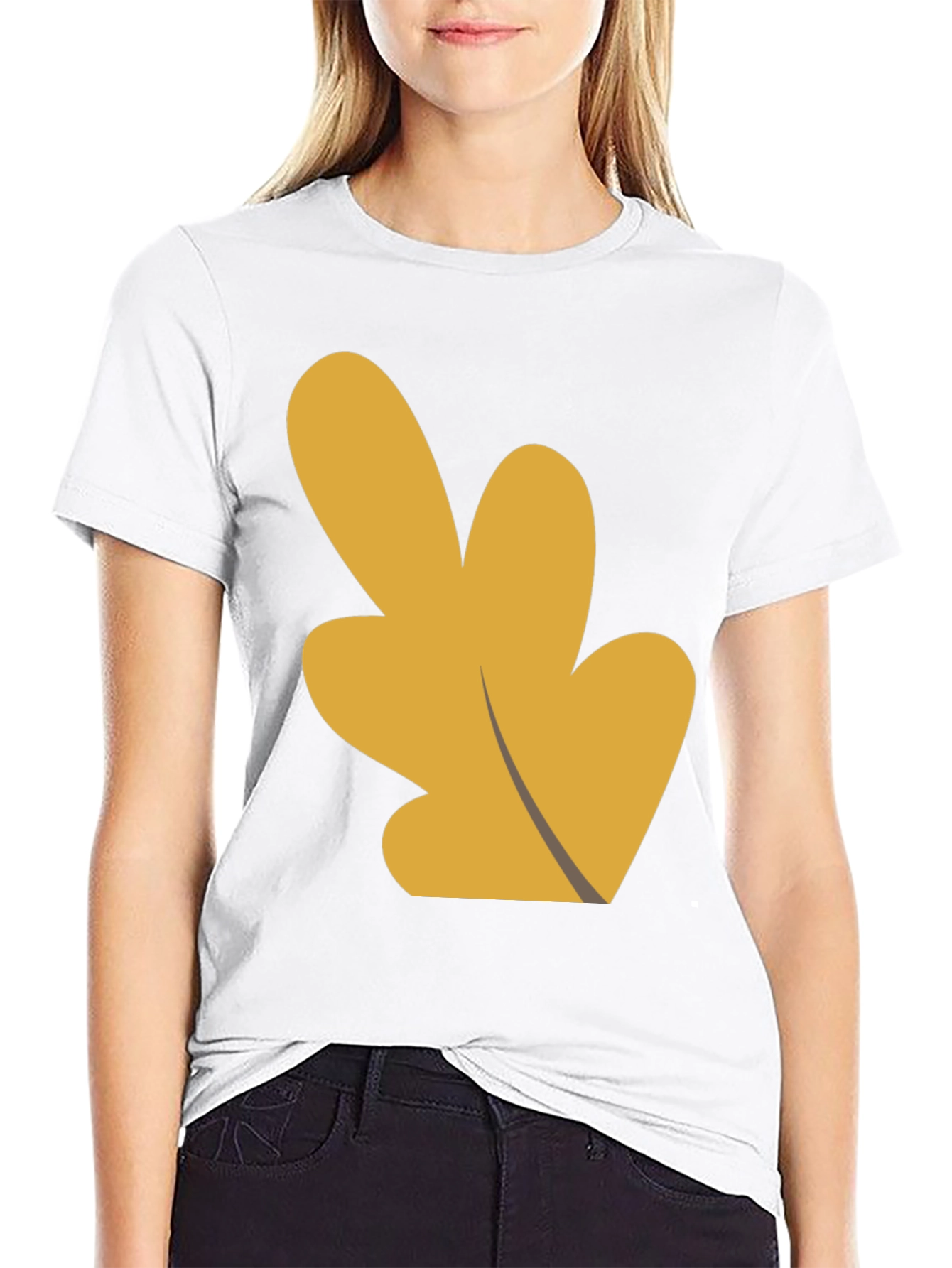 Abstract Leaf Graphic Black T-Shirt