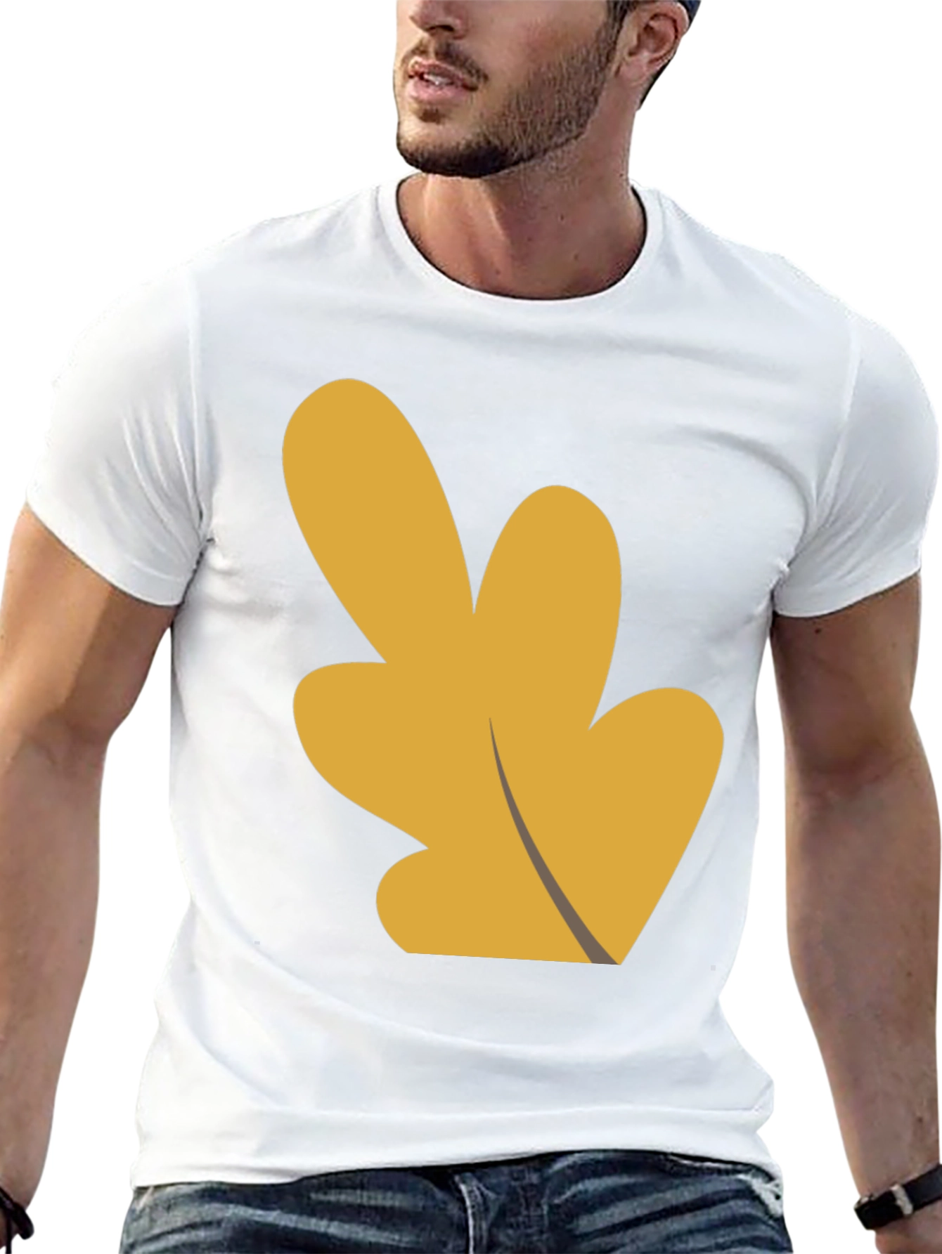 Abstract Leaf Graphic Black T-Shirt