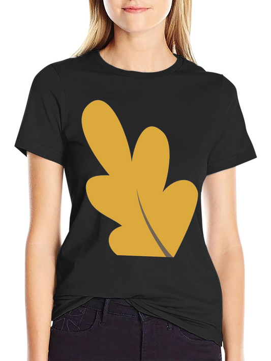 Abstract Leaf Graphic Black T-Shirt