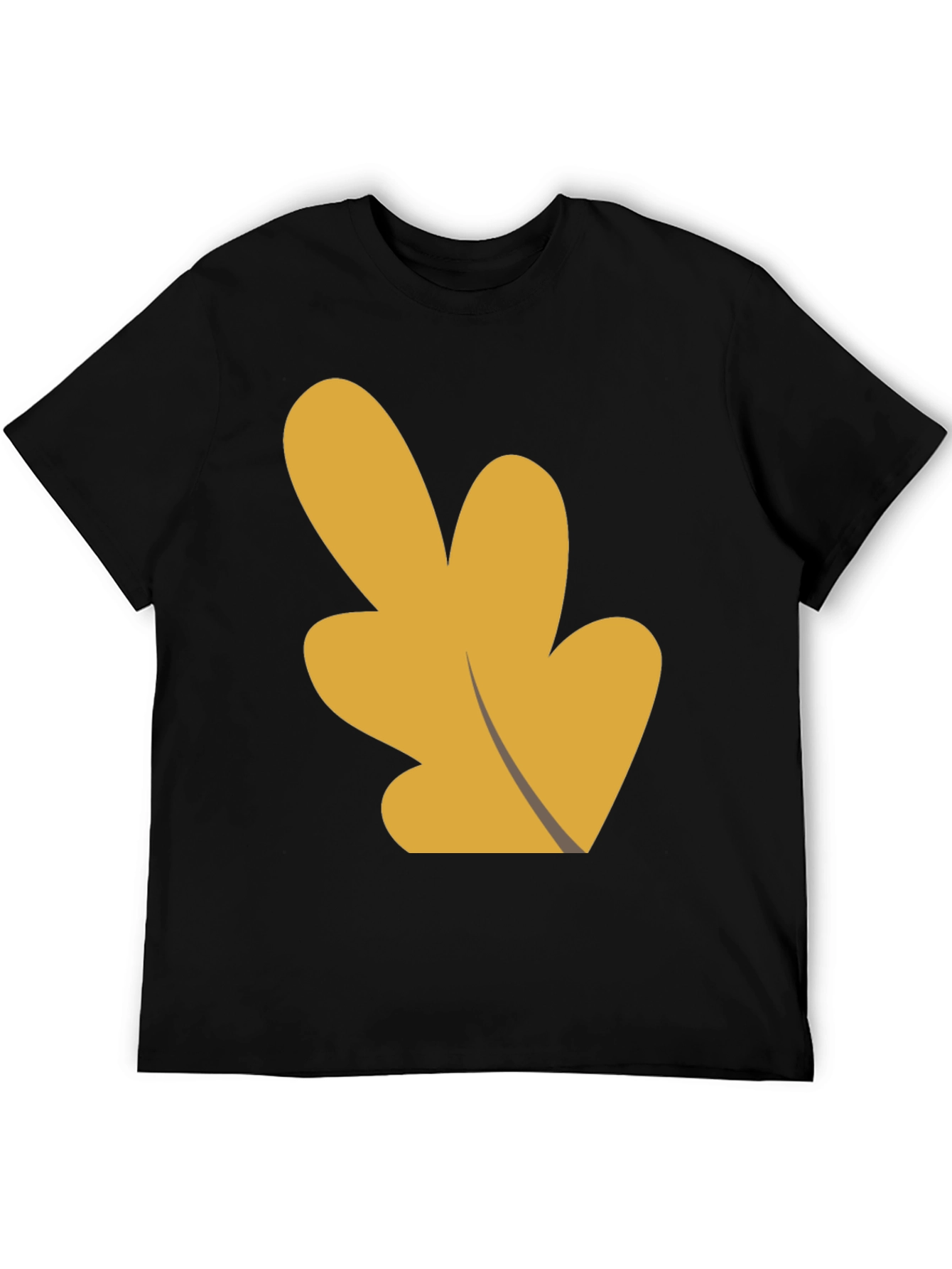 Abstract Leaf Graphic Black T-Shirt