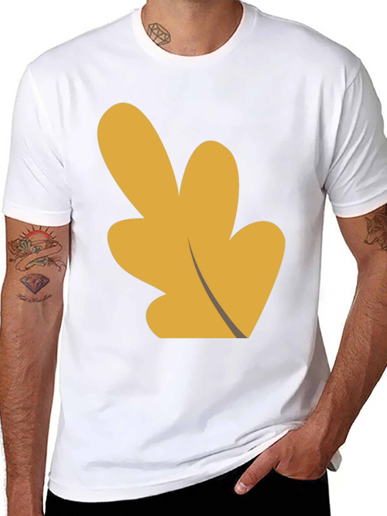 Abstract Leaf Graphic Black T-Shirt