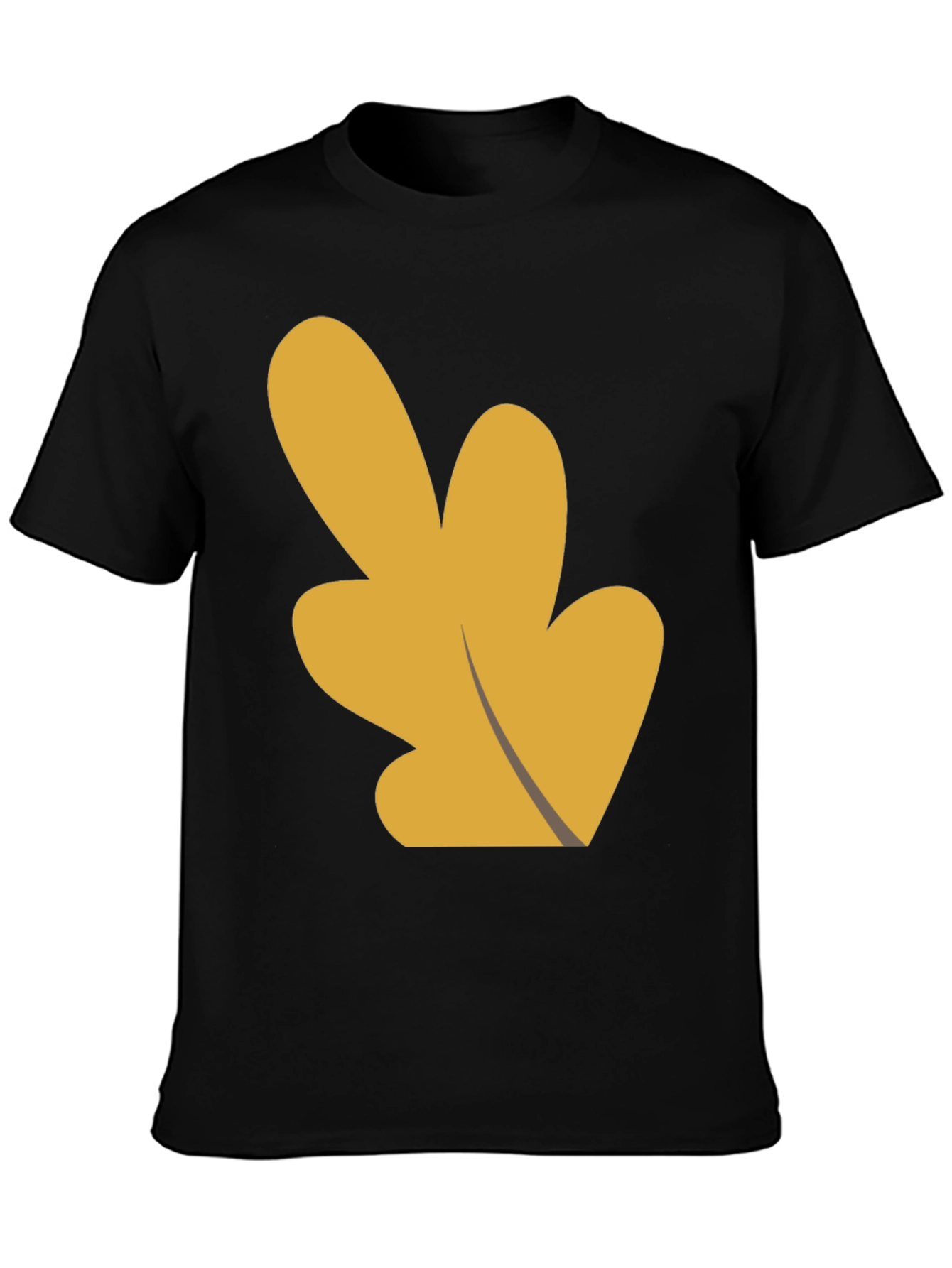 Abstract Leaf Graphic Black T-Shirt