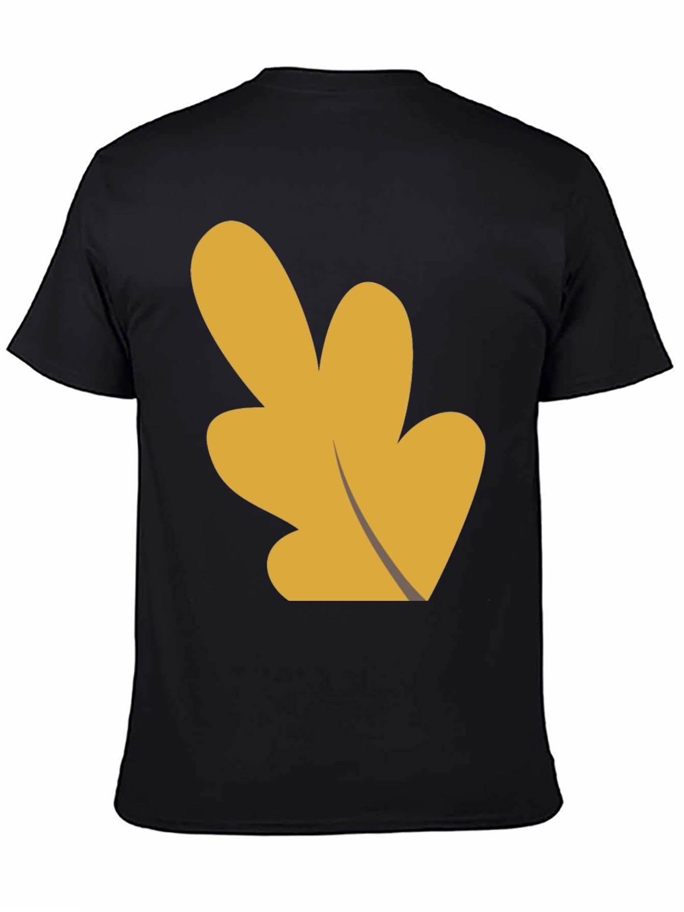 Abstract Leaf Graphic Black T-Shirt