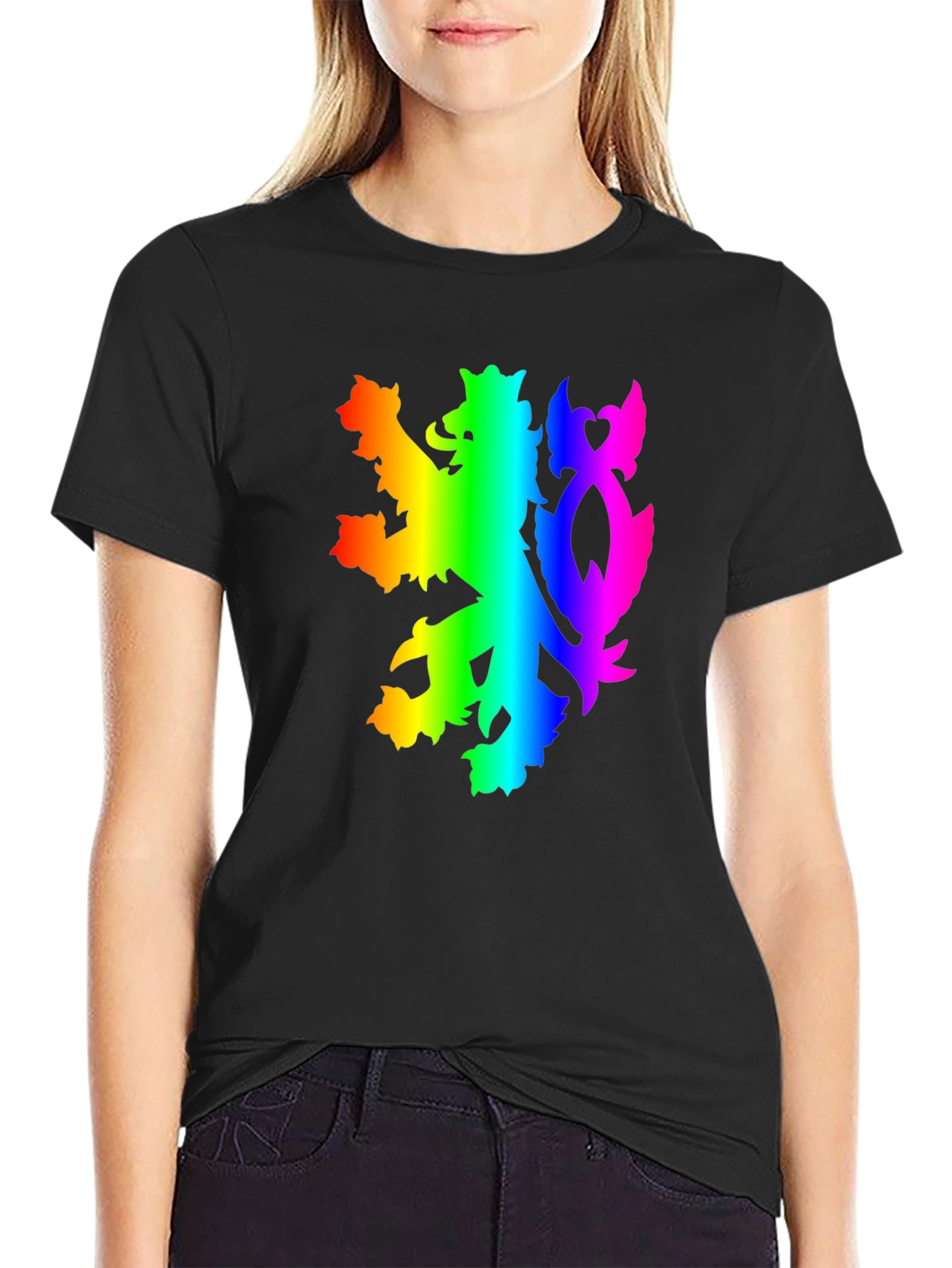Rainbow Lion Crest Graphic Tee - Pride Shirt