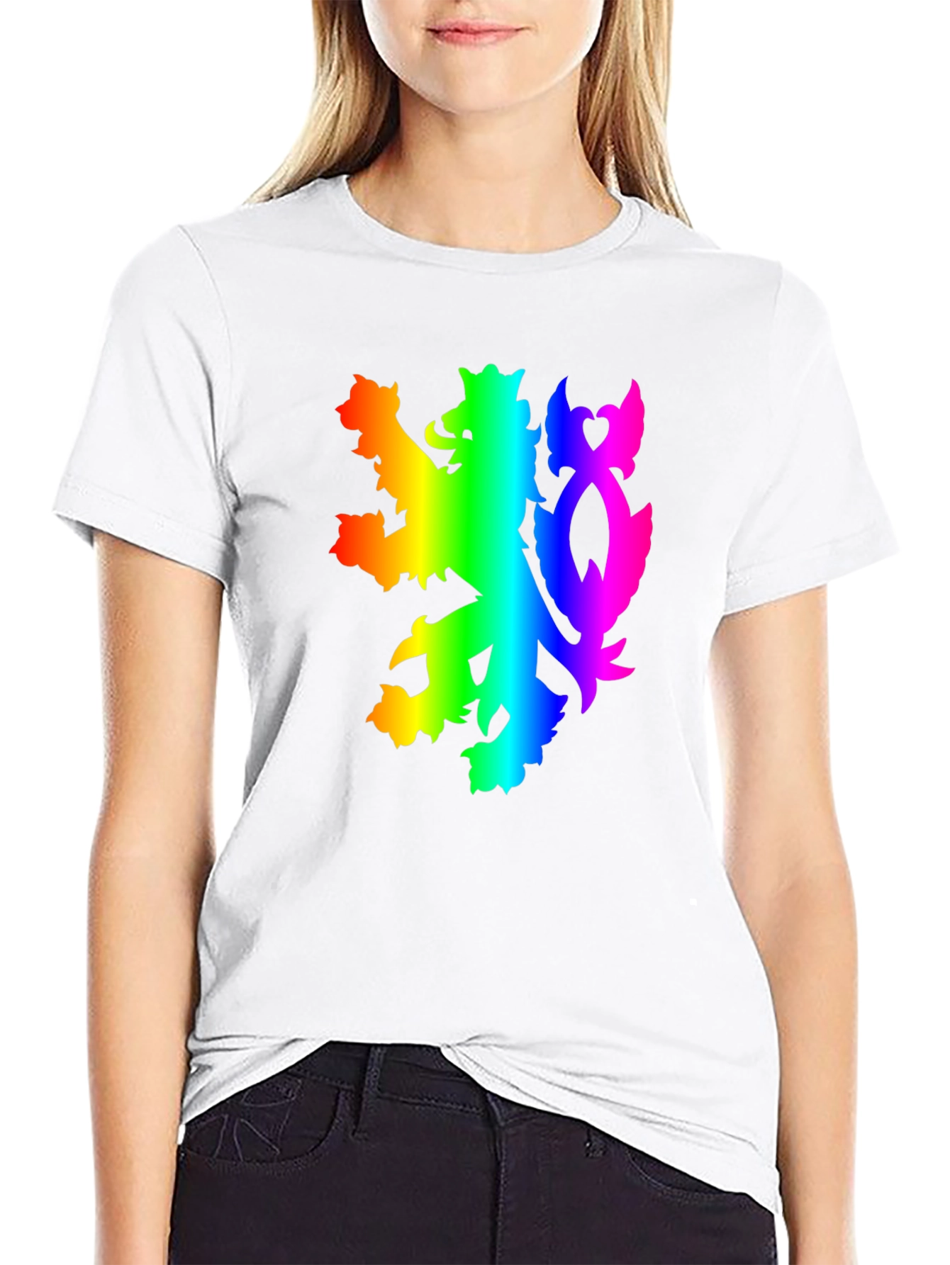 Rainbow Lion Crest Graphic Tee - Pride Shirt