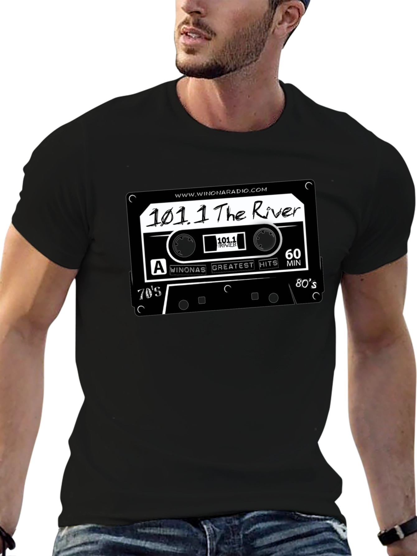 Retro Radio Cassette T-Shirt - 101.1 The River