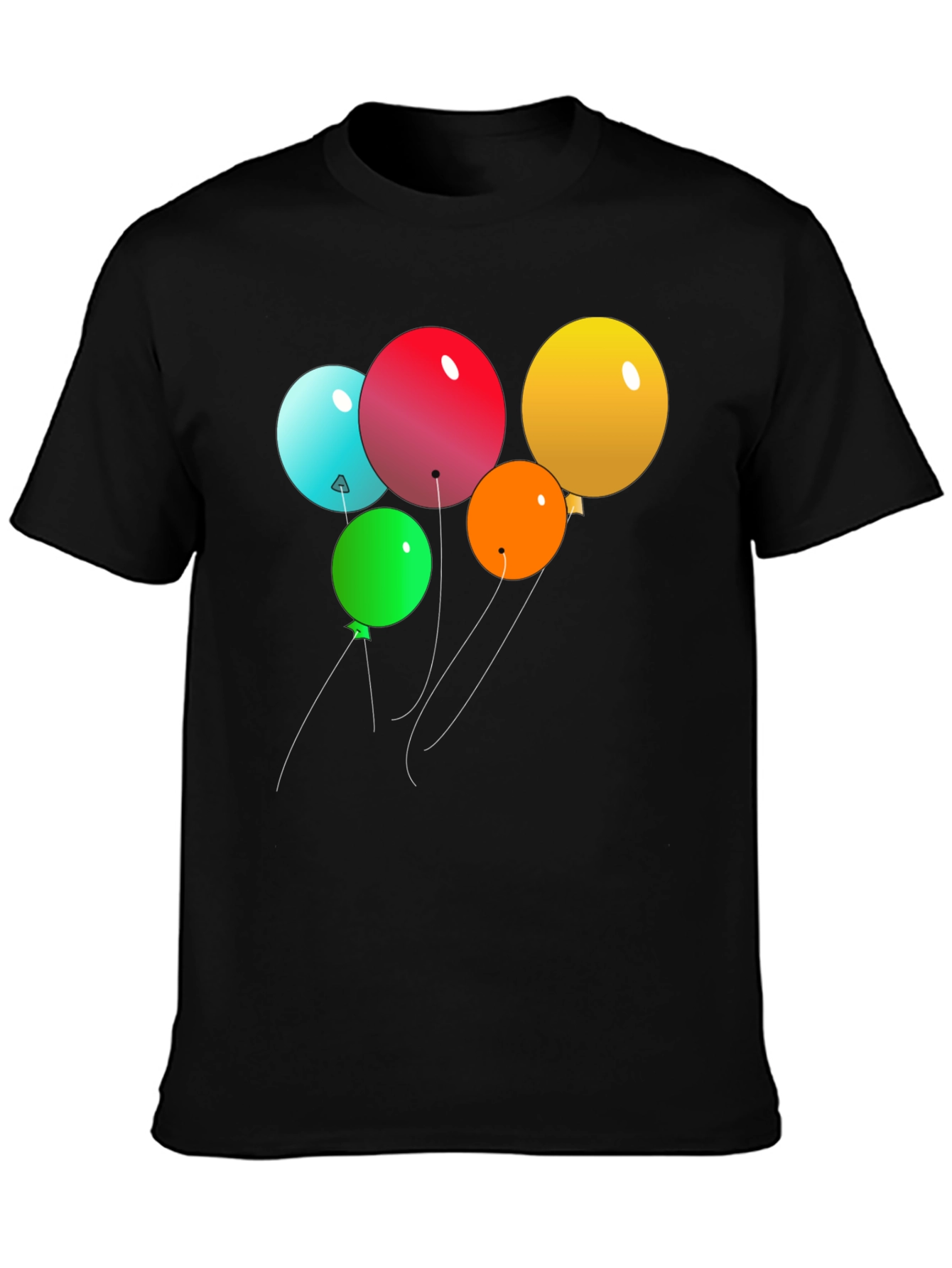 Balloon Graphic Print Black T-Shirt