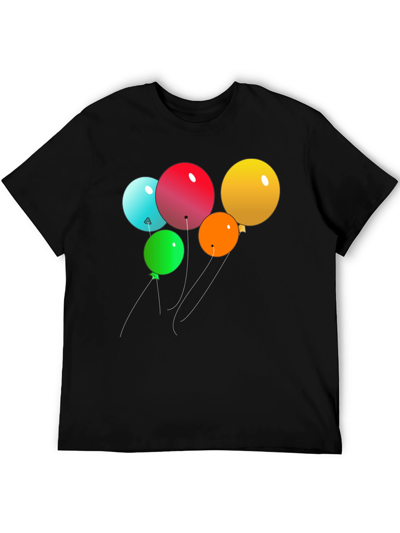 Balloon Graphic Print Black T-Shirt