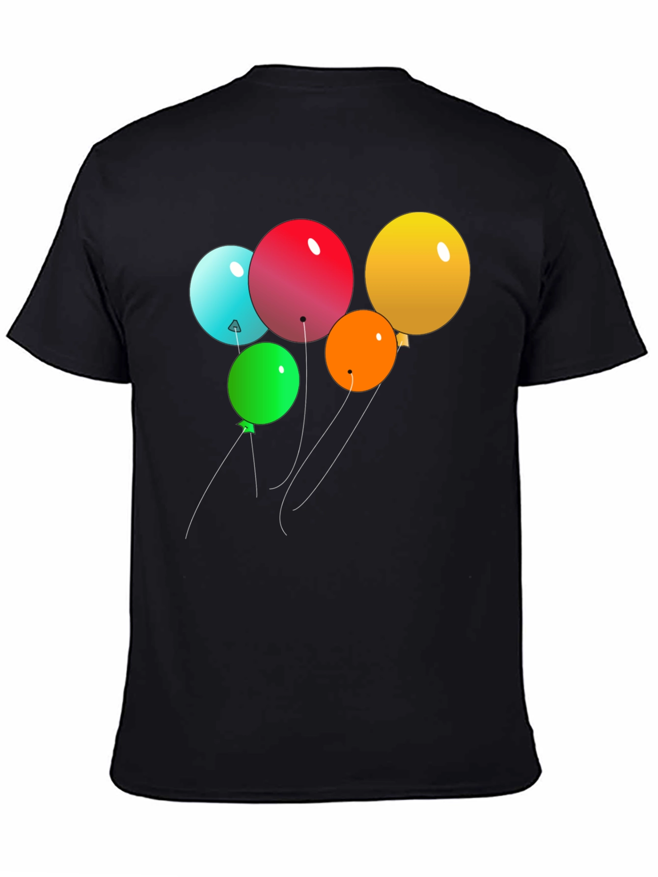 Balloon Graphic Print Black T-Shirt