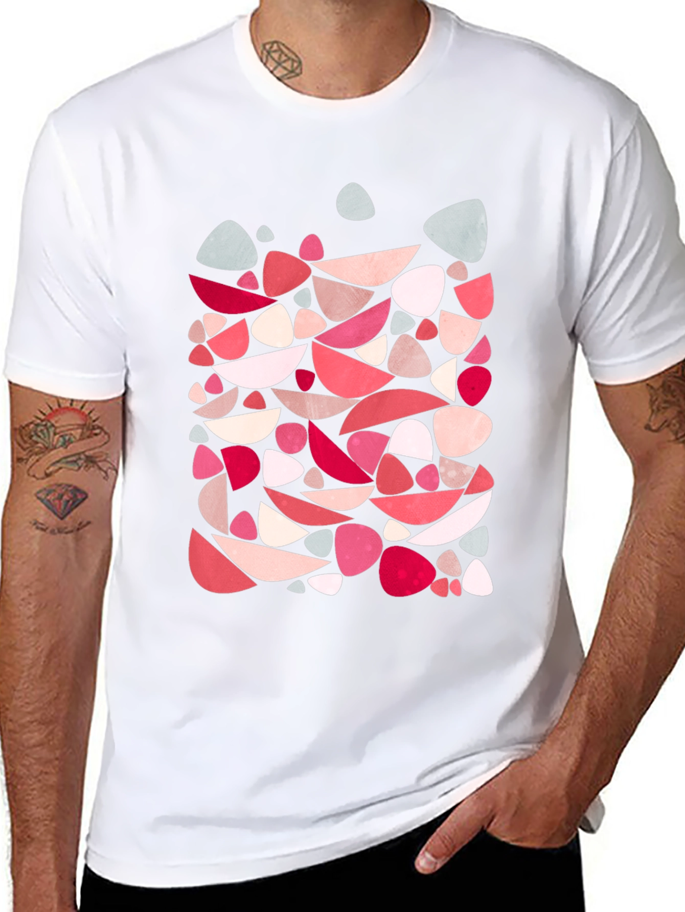 Abstract Shapes Mens Black T-Shirt