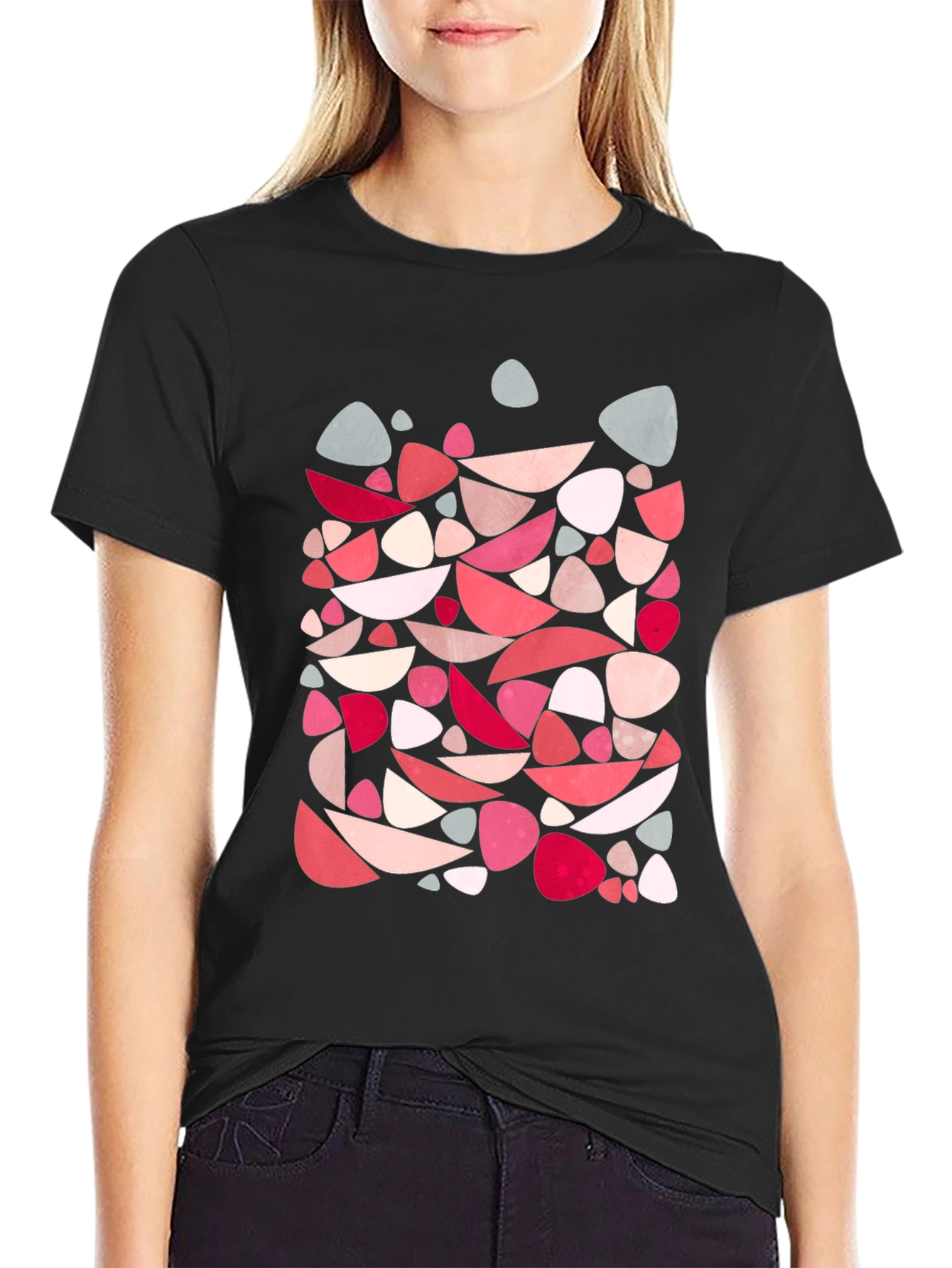 Abstract Shapes Mens Black T-Shirt