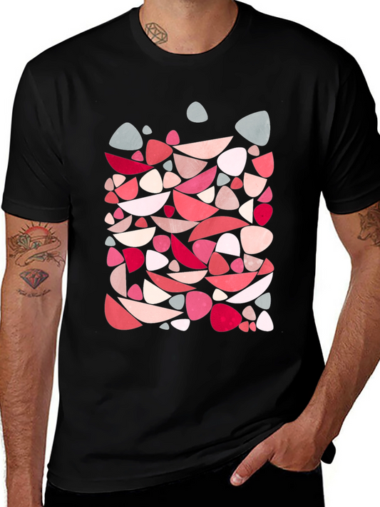 Abstract Shapes Mens Black T-Shirt