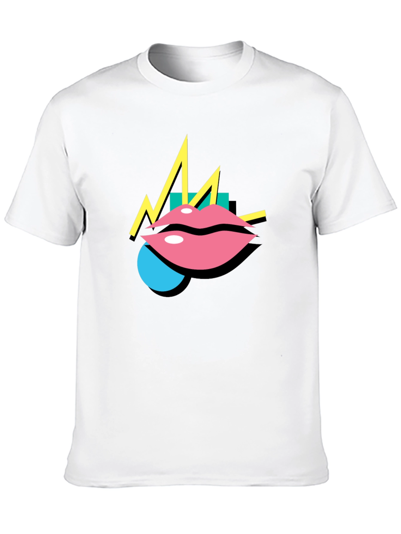 Retro Lips Graphic Black T-Shirt