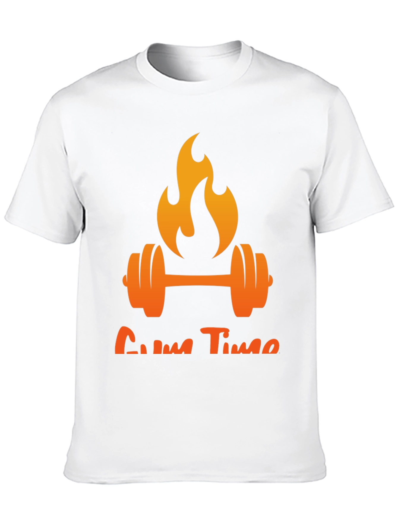 Gym Time T-Shirt - Flaming Barbell Design