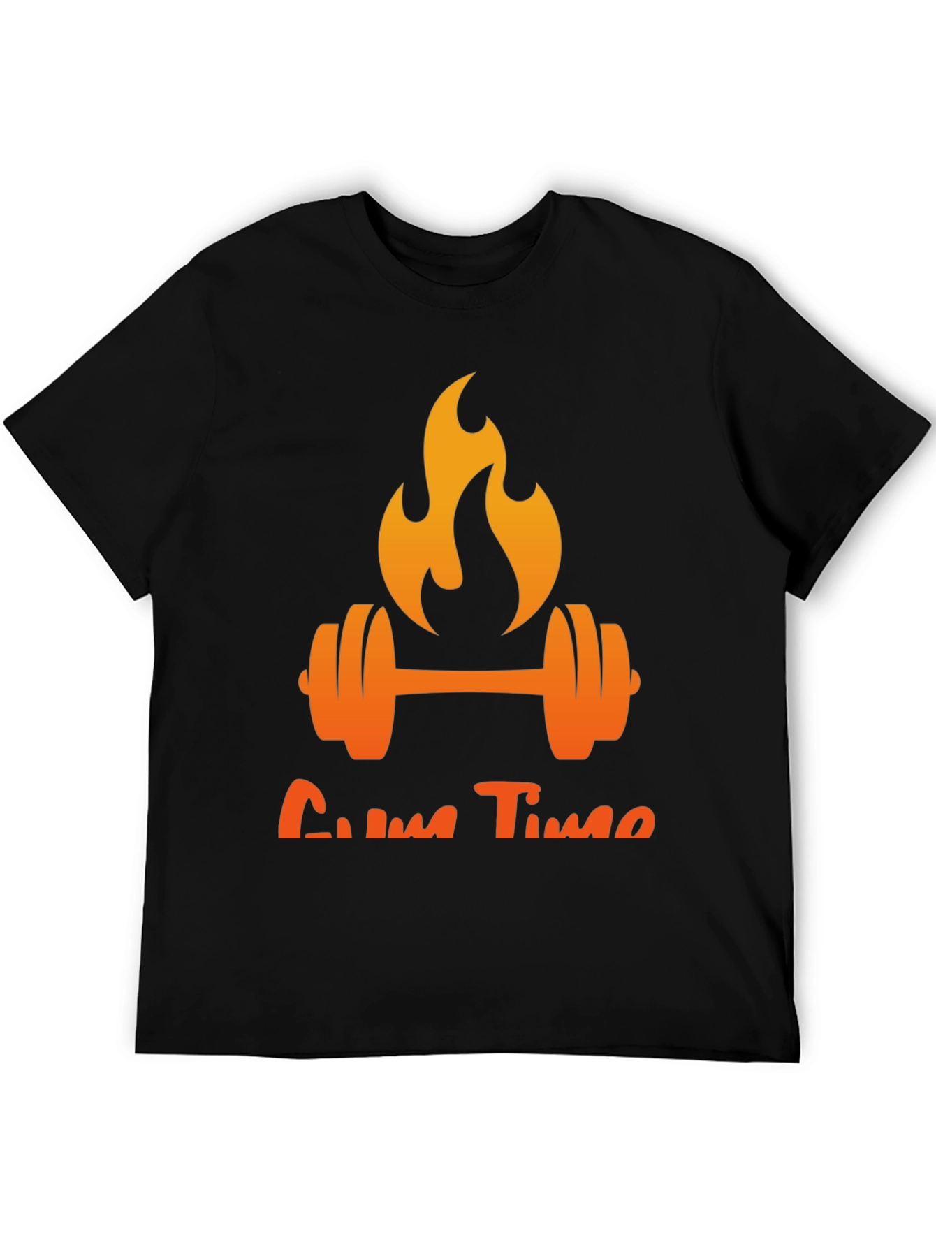 Gym Time T-Shirt - Flaming Barbell Design