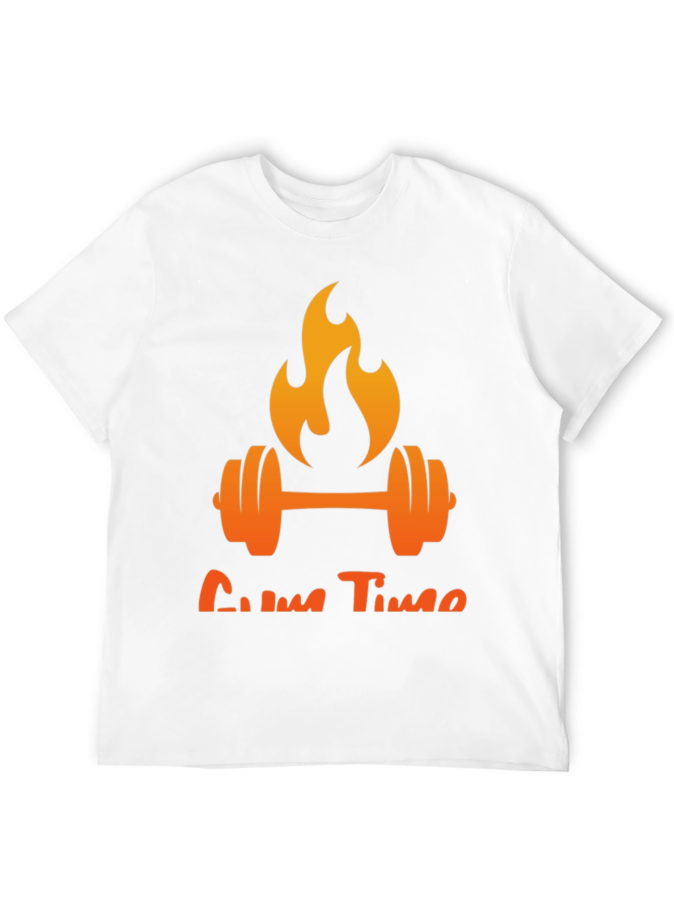 Gym Time T-Shirt - Flaming Barbell Design