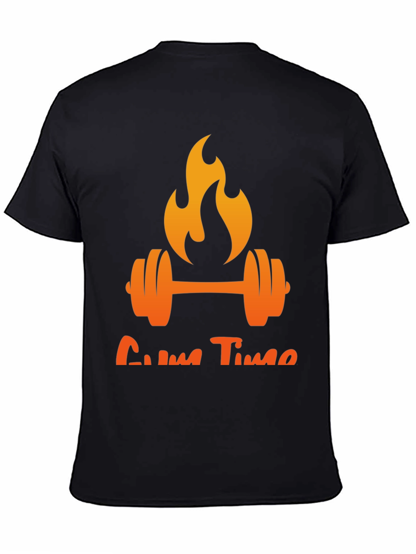 Gym Time T-Shirt - Flaming Barbell Design