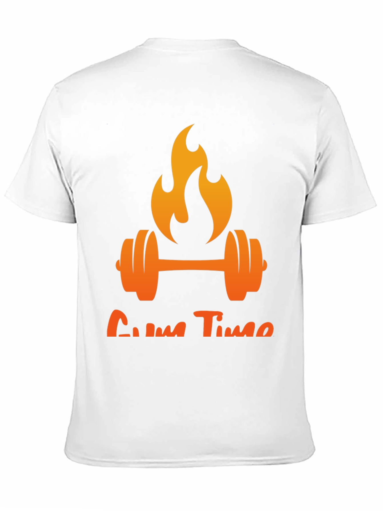 Gym Time T-Shirt - Flaming Barbell Design