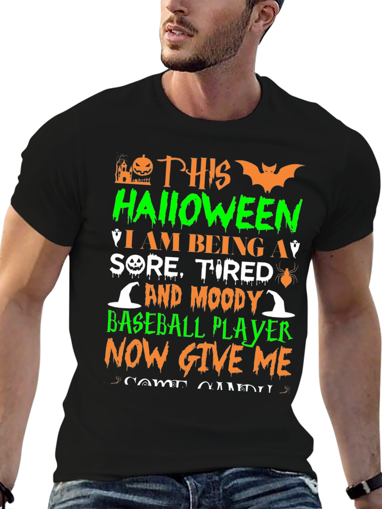 Halloween Baseball Player T-Shirt