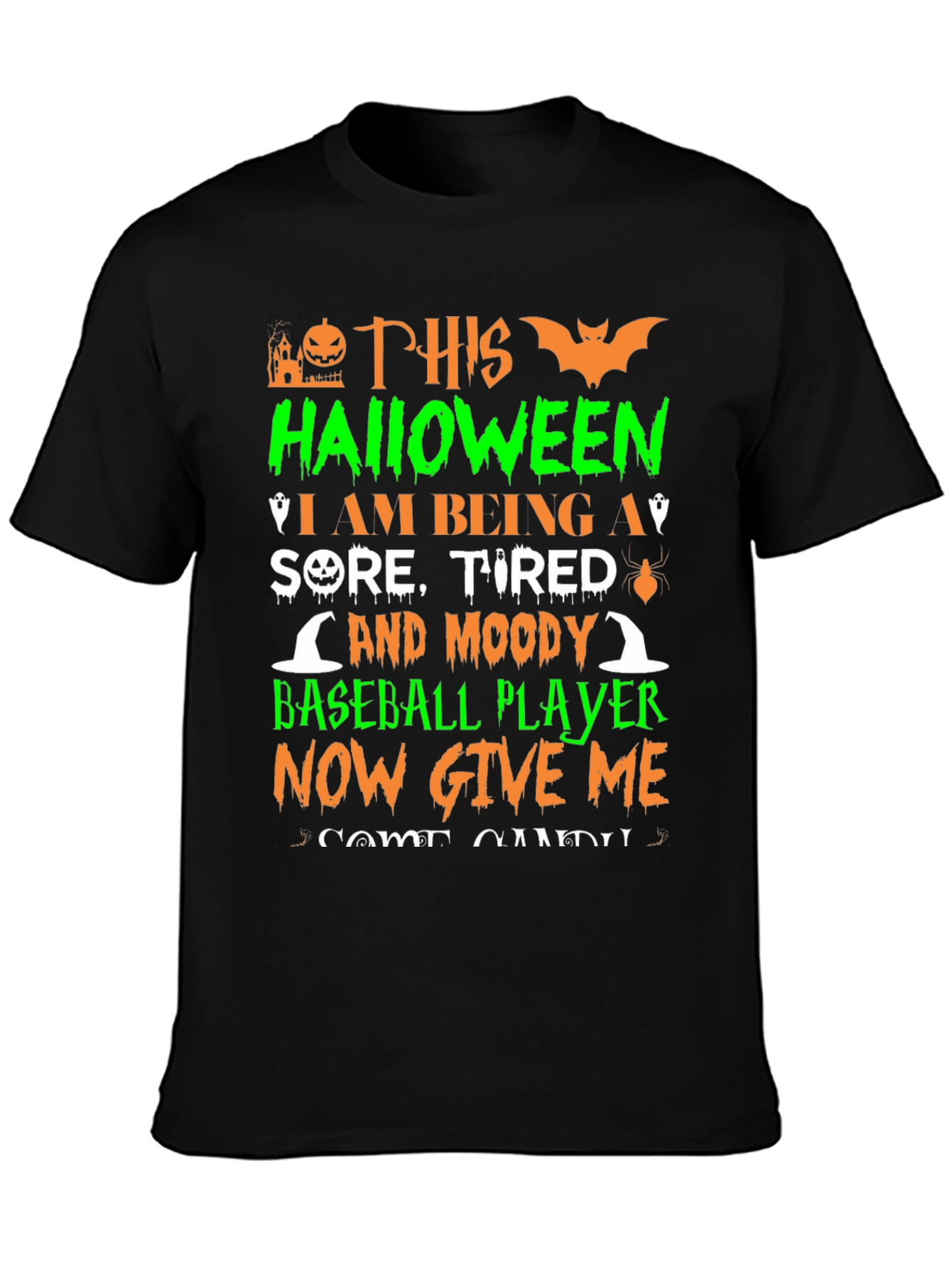 Halloween Baseball Player T-Shirt