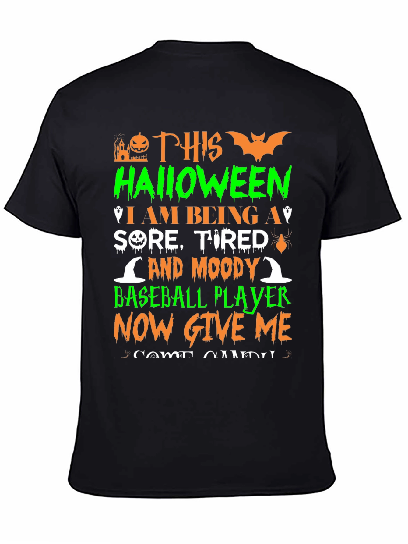 Halloween Baseball Player T-Shirt