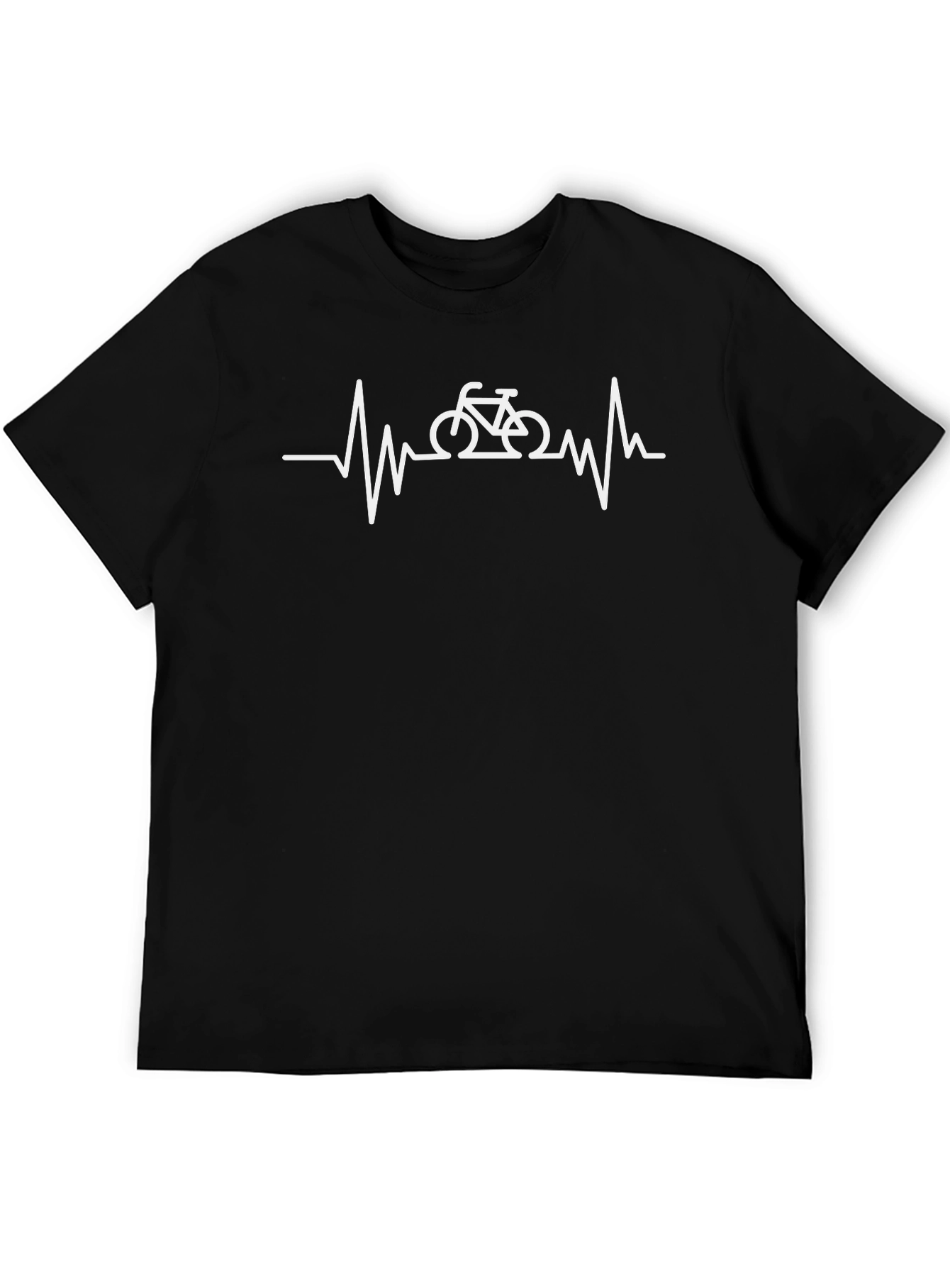 Heartbeat Bicycle Graphic Tee - Black