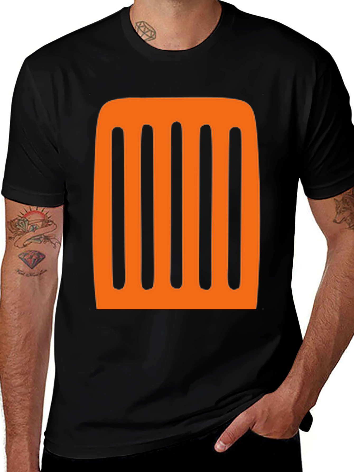 Grill Design Black T-Shirt