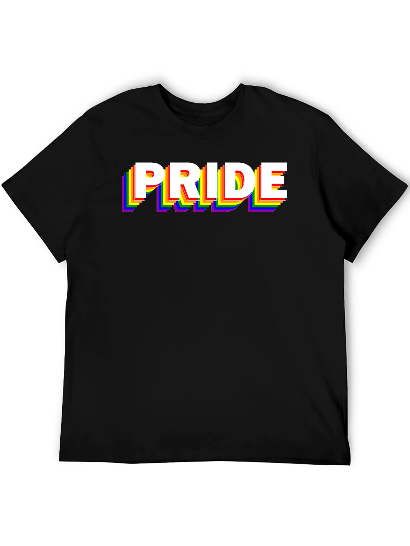 Pride Rainbow Graphic Black T-Shirt