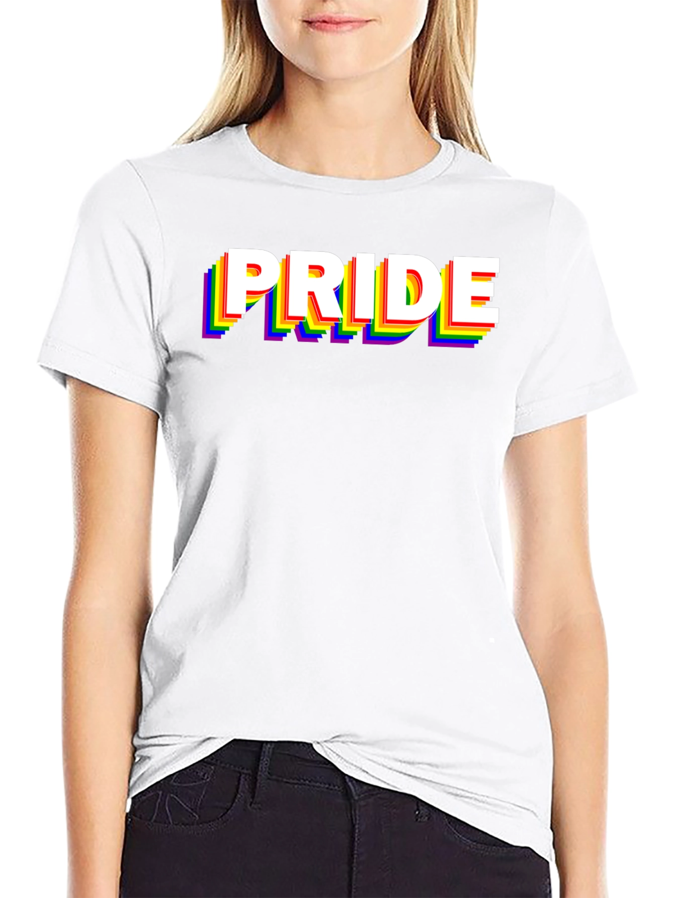 Pride Rainbow Graphic Black T-Shirt