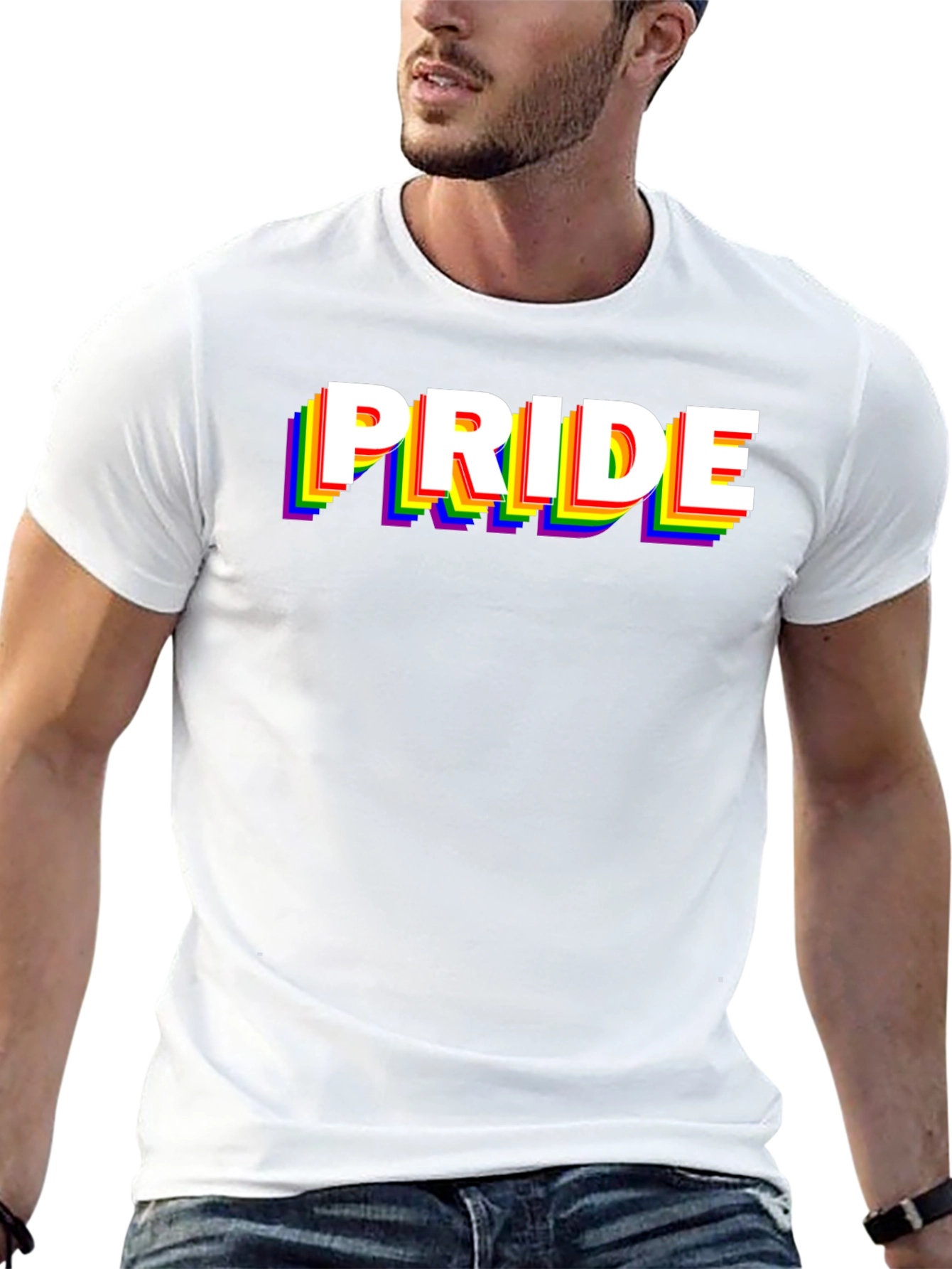 Pride Rainbow Graphic Black T-Shirt
