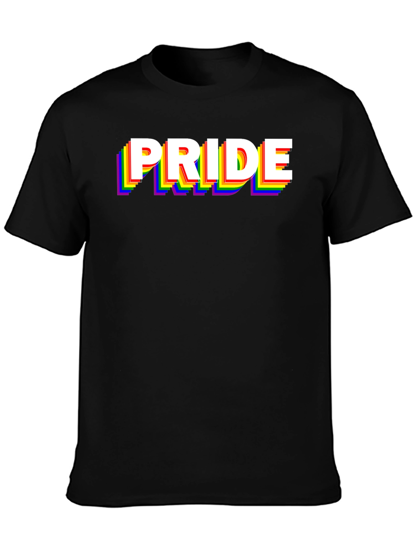Pride Rainbow Graphic Black T-Shirt