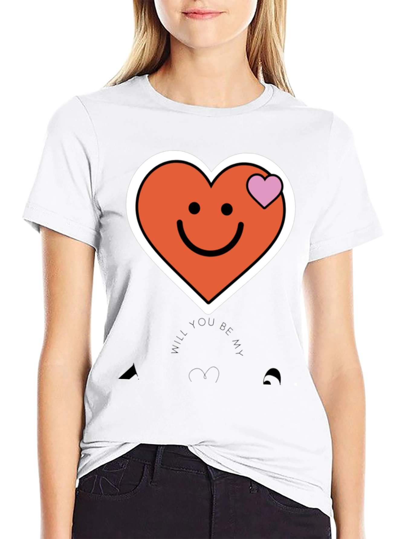 Heart Smiley Face Graphic Tee