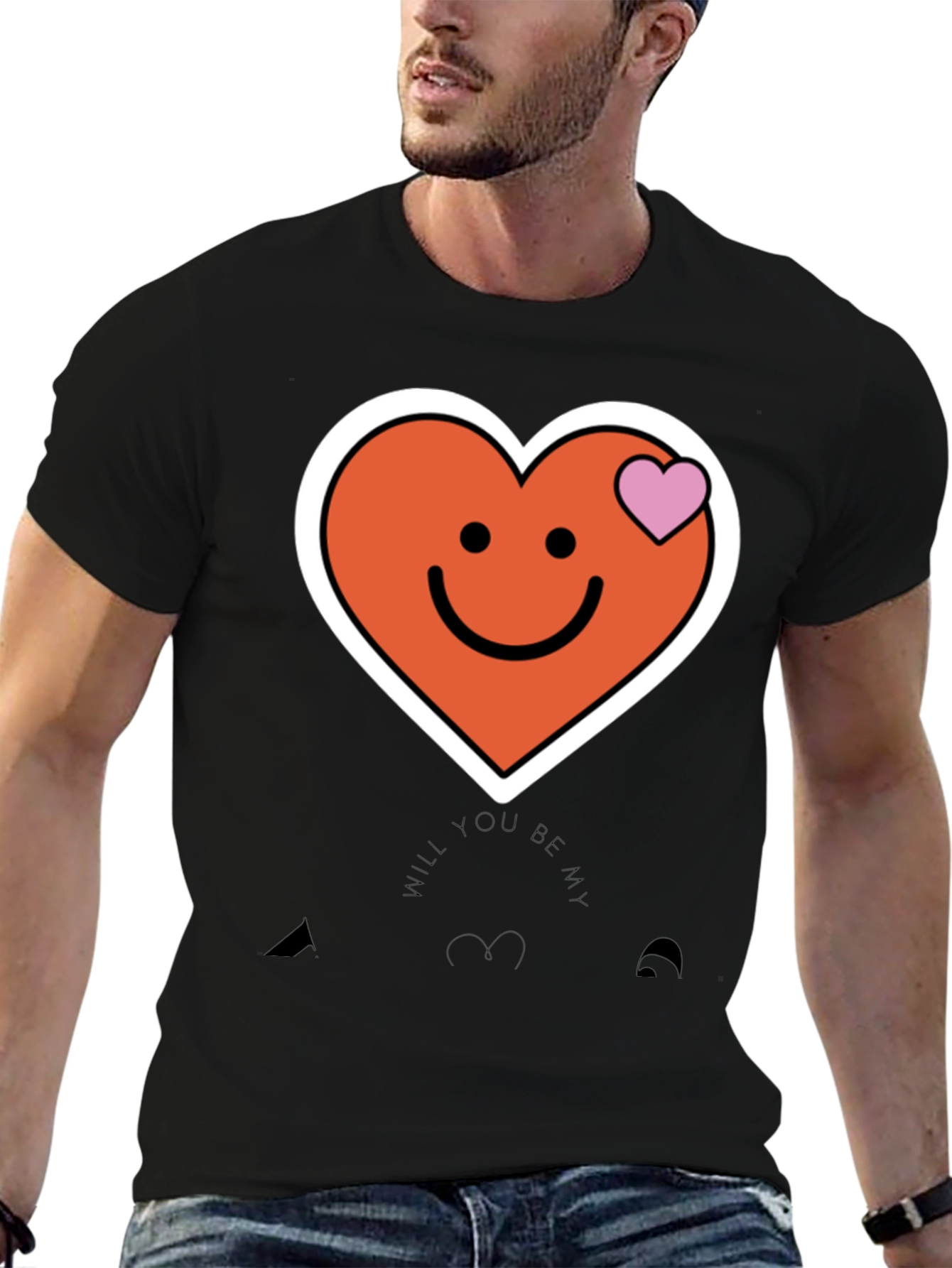 Heart Smiley Face Graphic Tee