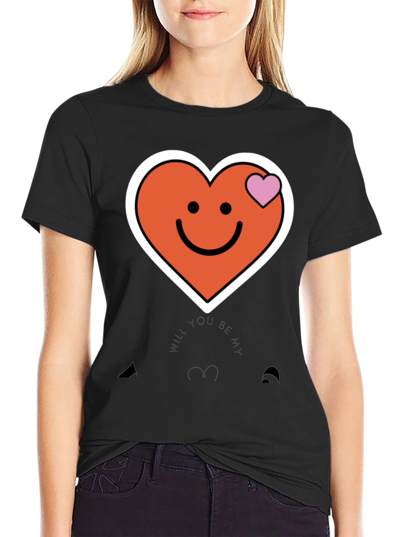 Heart Smiley Face Graphic Tee