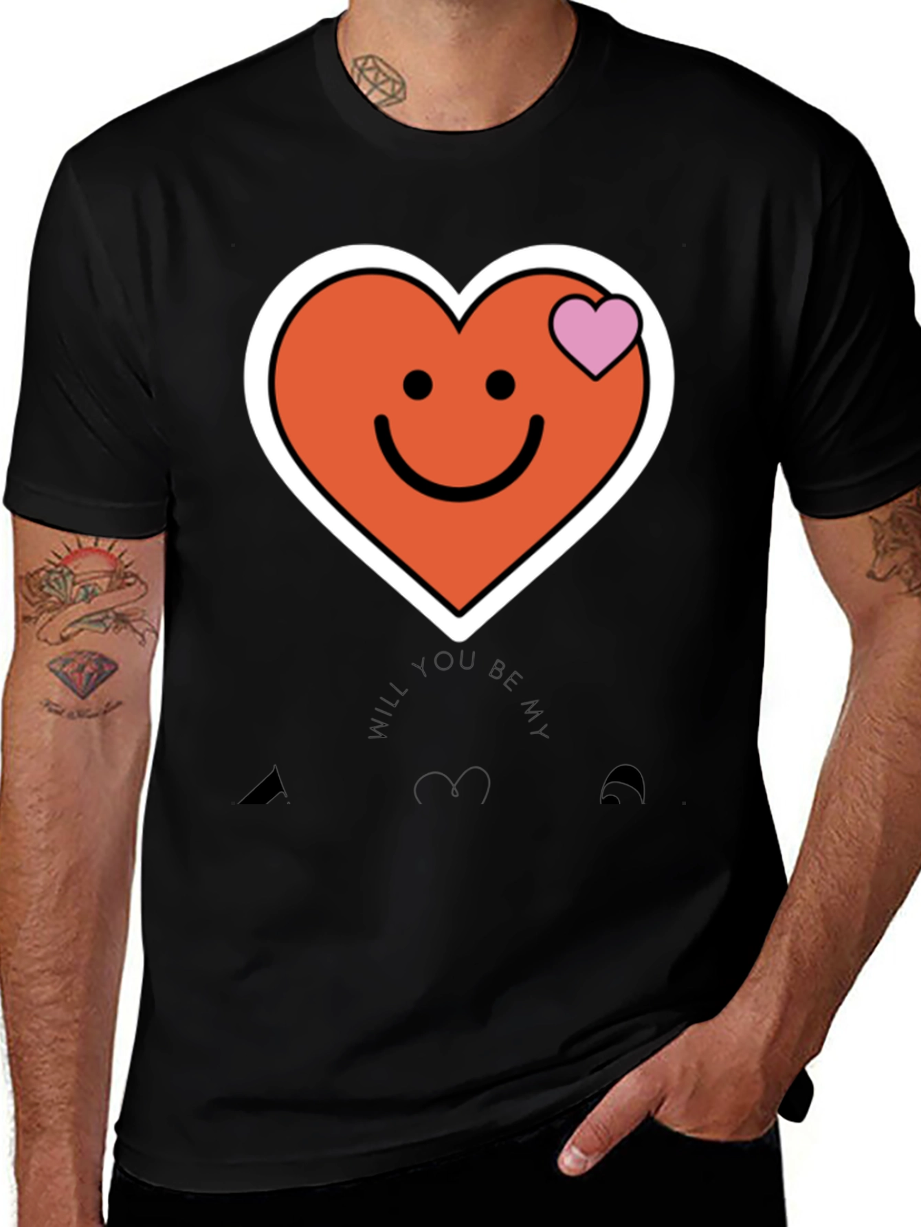 Heart Smiley Face Graphic Tee